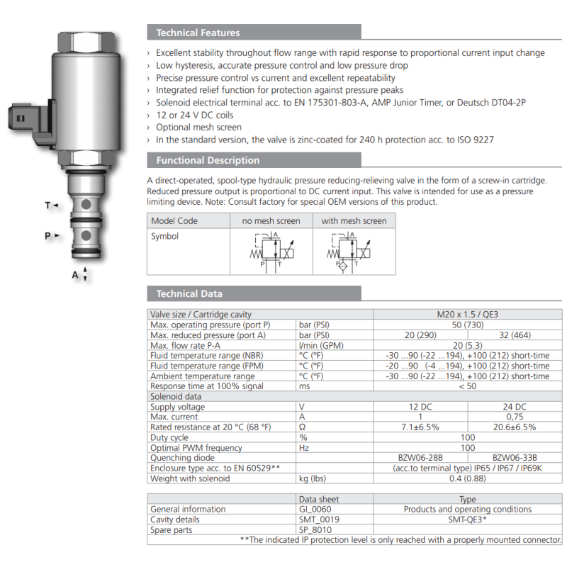 Zawór PVRM1-063, Napięcie: 12V, Surface treatment: A, Seal