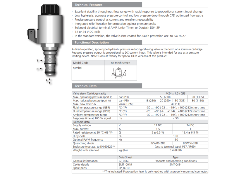 Zawór PVRM3-103, Napięcie: 12V, Surface treatment: A, Seal