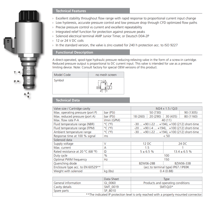 Zawór PVRM3-103, Napięcie: 12V, Surface treatment: A, Seal