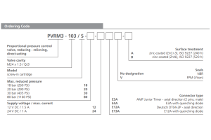 Zawór PVRM3-103, Napięcie: 12V, Surface treatment: A, Seal