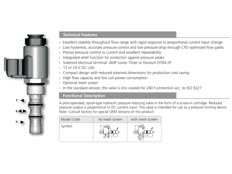 Zawór SP4P1-B4, Napięcie: 12V, Surface treatment: A, Seals