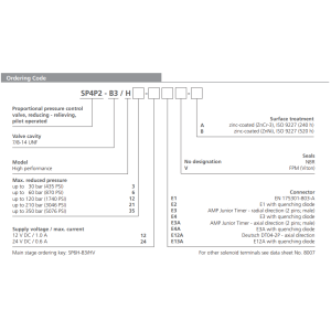 Zawór SP4P2-B3, Napięcie: 12V, Surface treatment: A, Seals