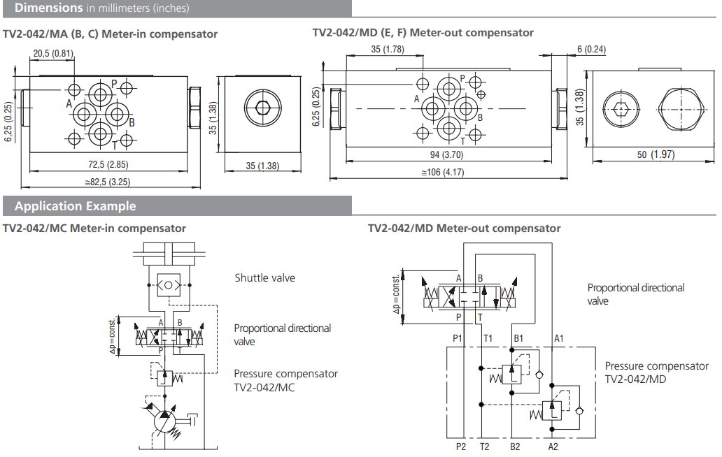 Zawór TV2-042/M, Surface treatment: No designation, Seals: 