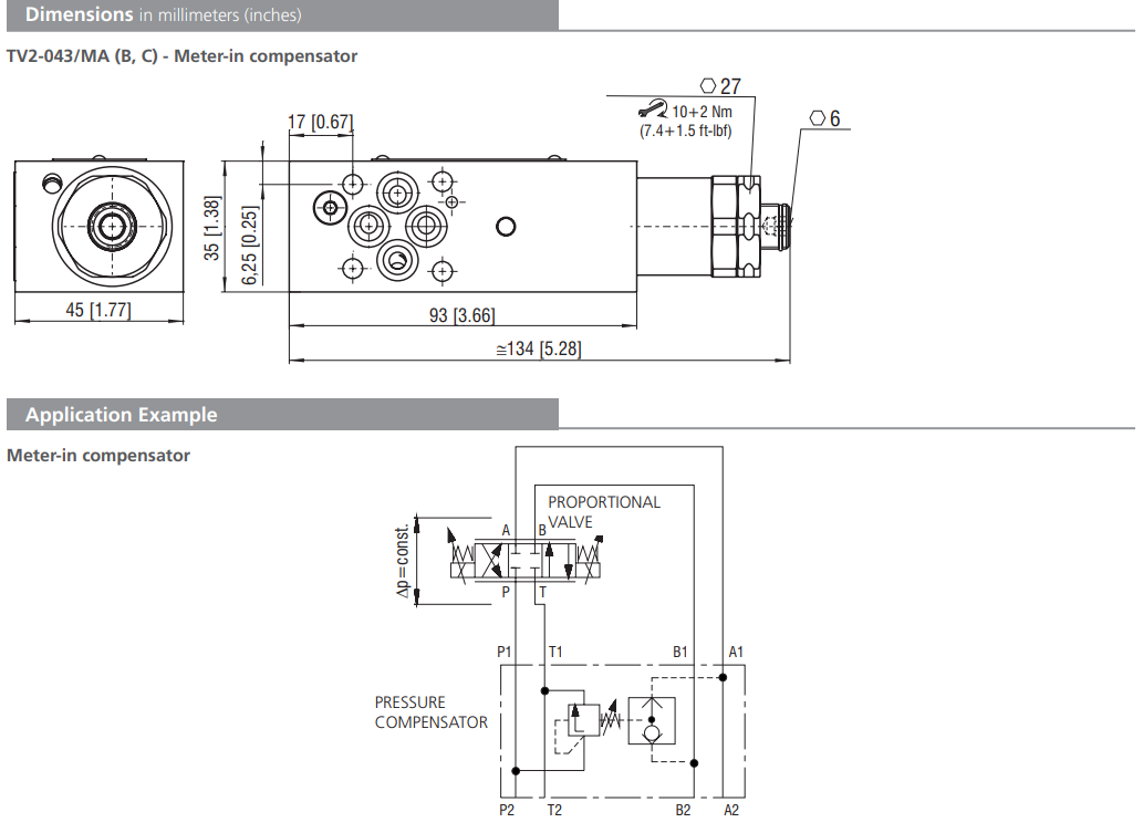 Zawór TV2-043/M, Surface treatment: No designation, Seals: 