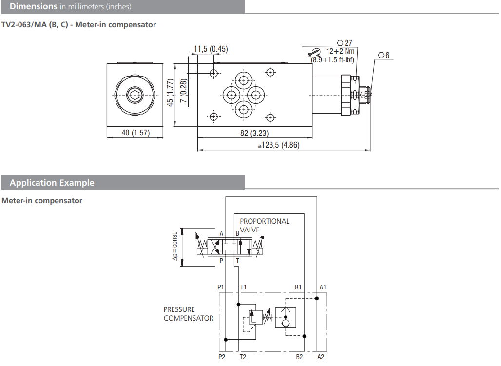 Zawór TV2-063/M, Surface treatment: No designation, Seals: 
