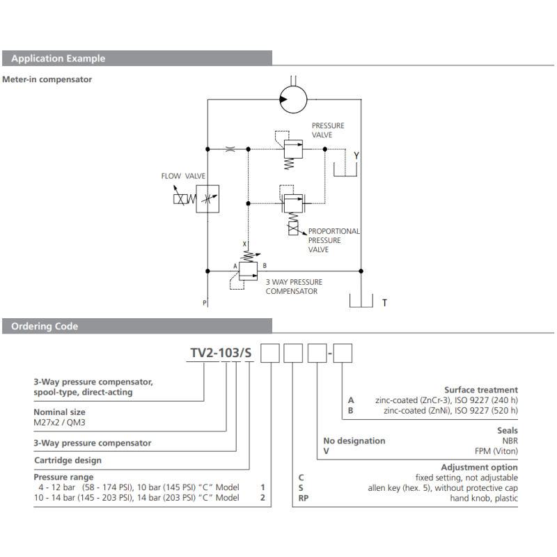 Zawór TV2-103/S, Surface treatment: A, Seals: No designatio
