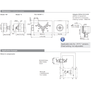 Zawór TV2-103/M, Surface treatment: B, Seals: V, Adjustment
