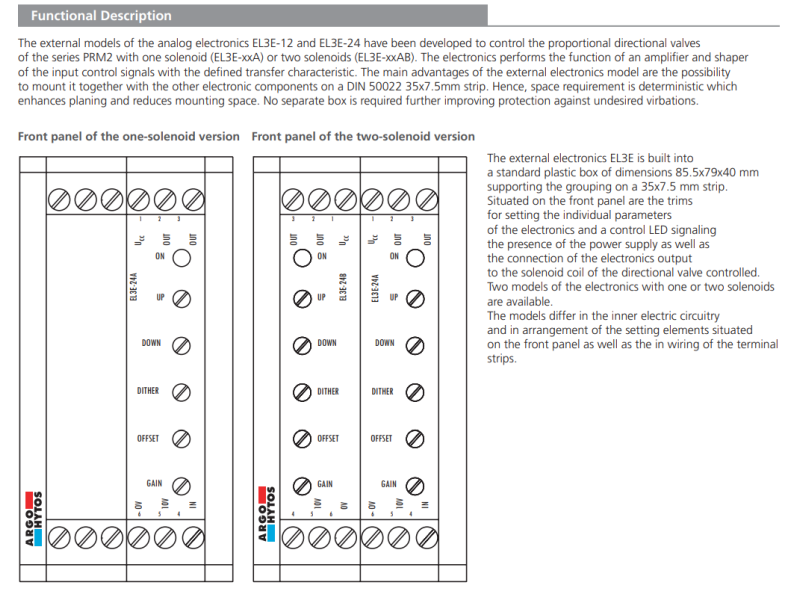 Jednostka kontrolująca EL3E, Napięcie: 24V DC