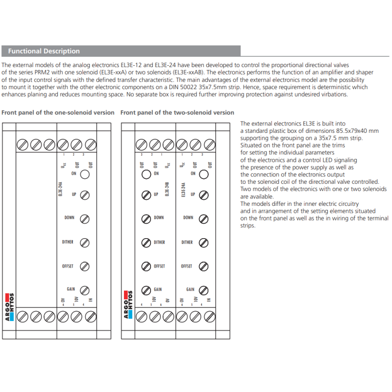 Jednostka kontrolująca EL3E, Napięcie: 24V DC