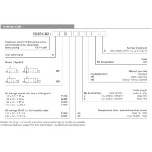Zawór przeciwwybuchowy SD2EX-B2