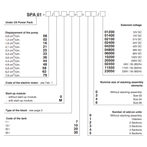 Zasilacz hydrauliczny SPA 01, Objętość geometryczna: 1,20