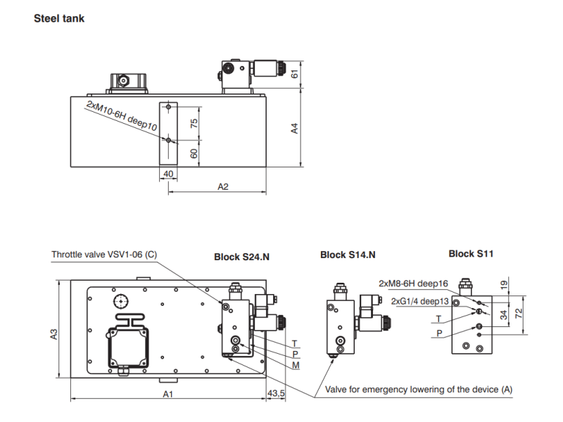 Zasilacz hydrauliczny SPA 01, Objętość geometryczna: 1,20