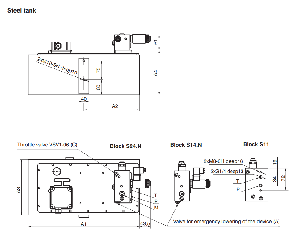 Zasilacz hydrauliczny SPA 01, Objętość geometryczna: 1,20