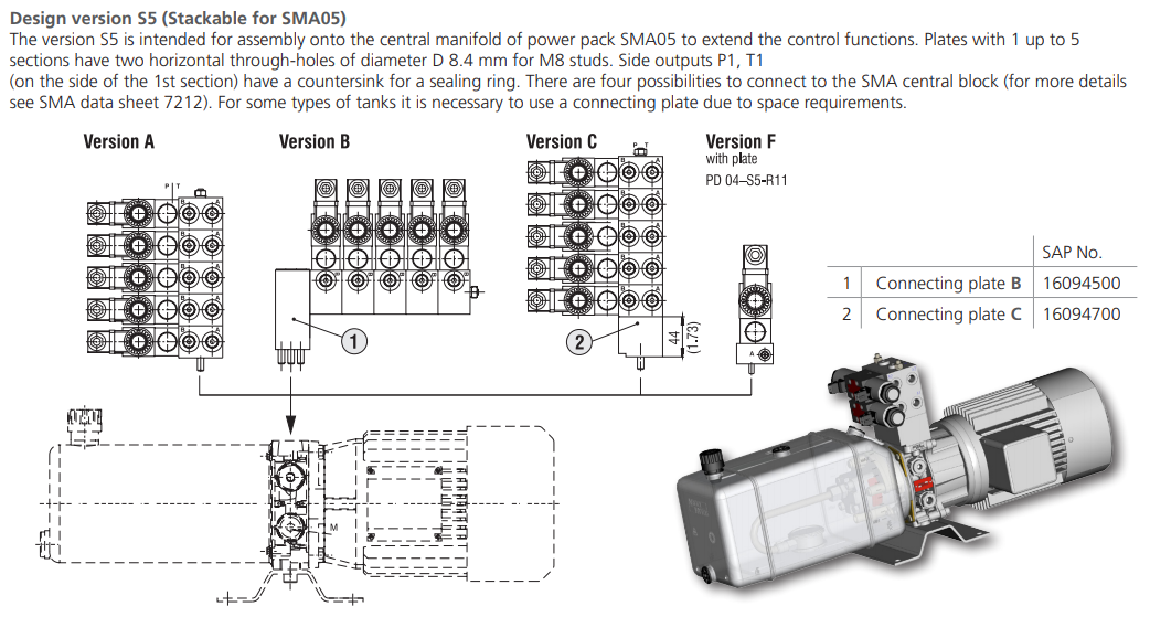 Blok zasilaczy kompaktowych PD04, Sekcje: 8 - sekcyjny