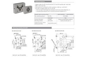 Adapter redukcyjny płytowy CETOP - 06/04, 10/06, Rozmiar CE
