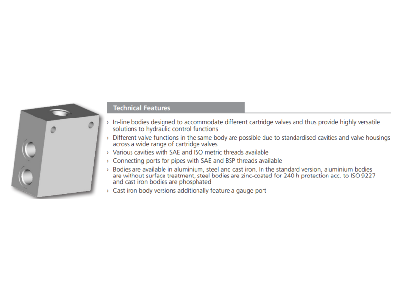 Blok 2/3/4 - drogowy gwintowany pod zawory nabojwe, Drogi: 3