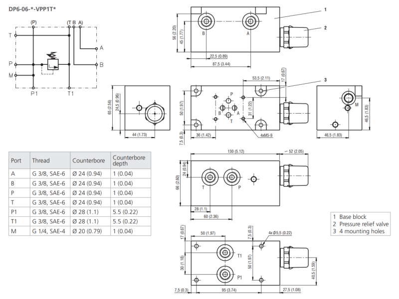 Blok DP6, Rozmiar CETOP: NG10
