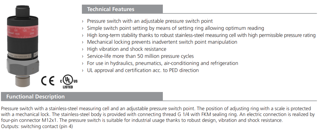 Przekaźnik ciśnienia TS51