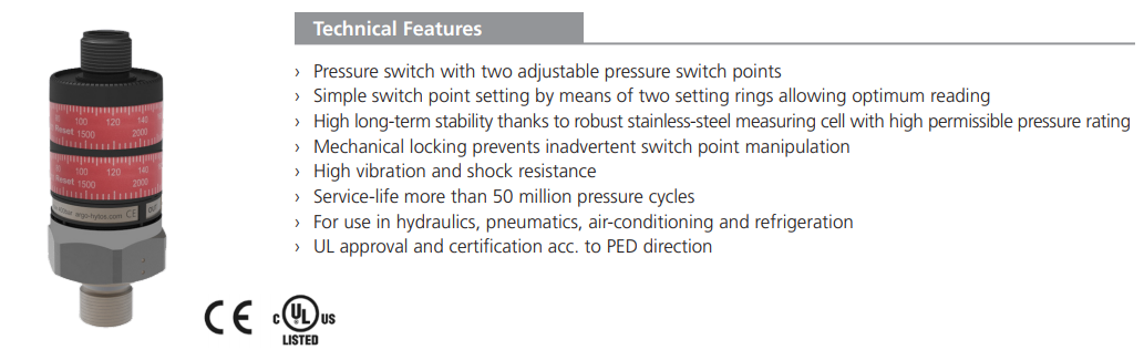 Przekaźnik ciśnienia TS52