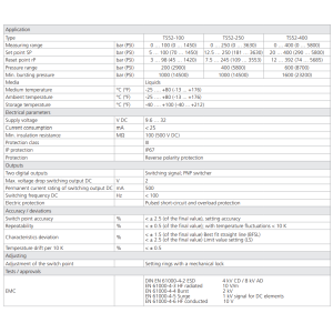 Przekaźnik ciśnienia TS52