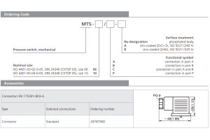 Przekaźnik ciśnienia TS4, MTS