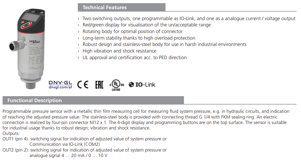 Przekaźnik ciśnienia TSE3-D