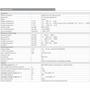 Przekaźnik ciśnienia TSE3-D