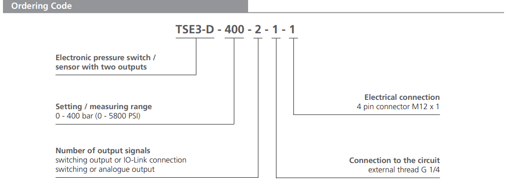 Przekaźnik ciśnienia TSE3-D