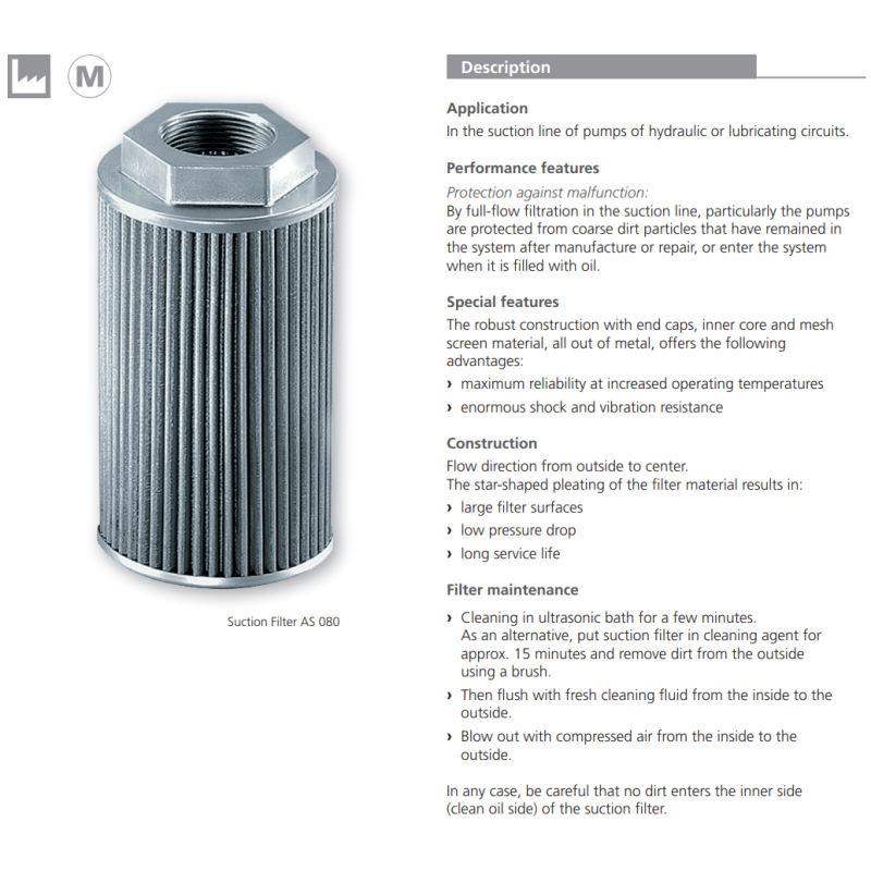 Filtr AS, Rozmiar filtra: D1-G3/4"