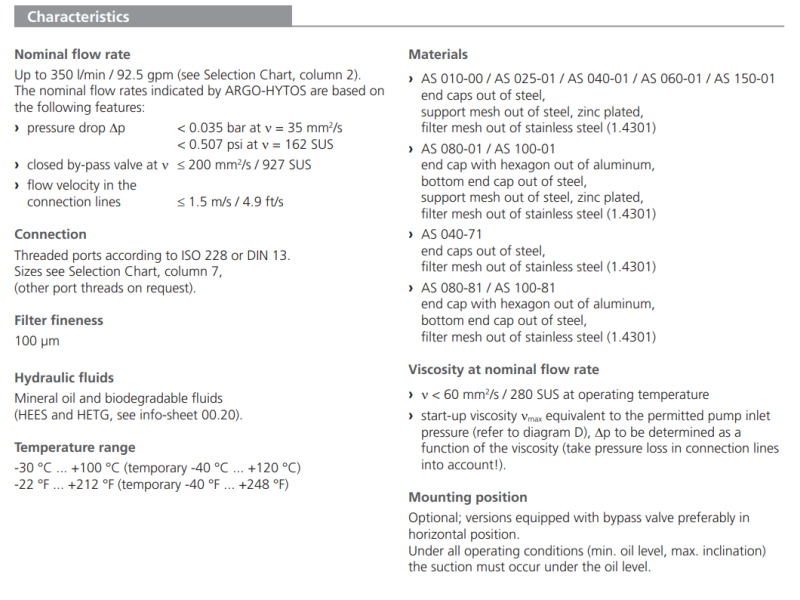 Filtr AS, Rozmiar filtra: D1-G3/4"
