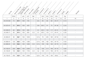 Filtr AS, Rozmiar filtra: D1-G3/4"