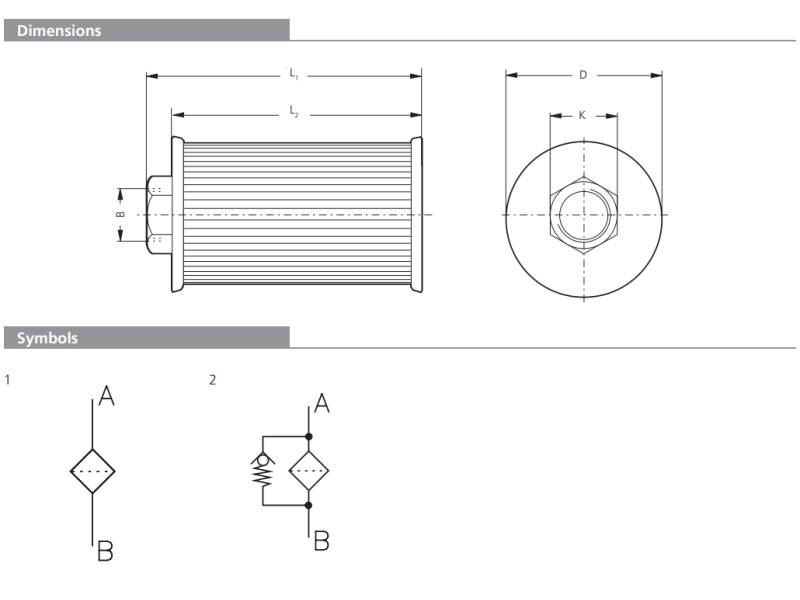 Filtr AS, Rozmiar filtra: D1-G3/4"