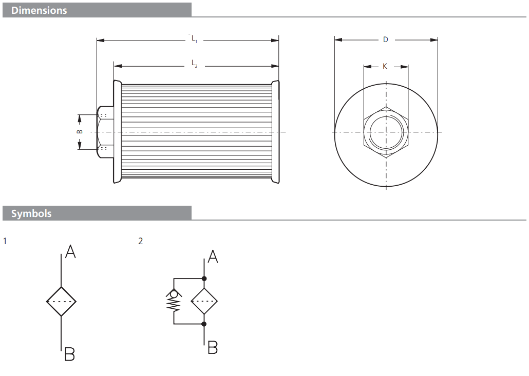 Filtr AS, Rozmiar filtra: D1-G3/4"
