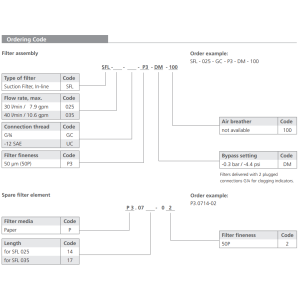 Filtr SFL, Rozmiar filtra: 1.1/16"-2UN