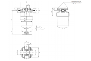Filtr LS040 LS075, Rozmiar filtra: D2-G1.1/4"