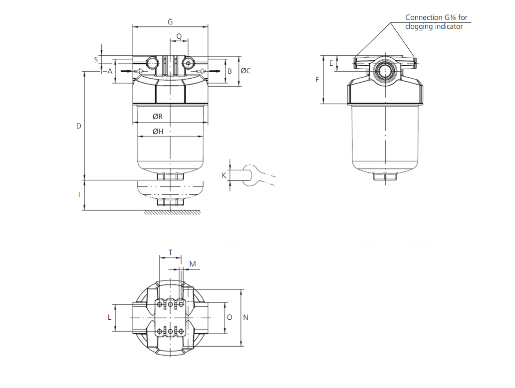 Filtr SFL 040 075, Rozmiar filtra: 1.5/8"-12UN