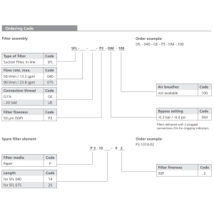 Filtr SFL 040 075, Rozmiar filtra: 1.5/8"-12UN