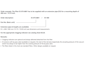 Filtr ES 075, Rozmiar filtra: D1-G1"