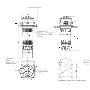Filtr ES 075, Rozmiar filtra: D1-G1"