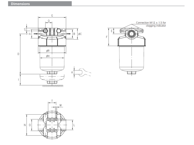Filtr D170  D230, Rozmiar filtra: D2-G1.1/4"