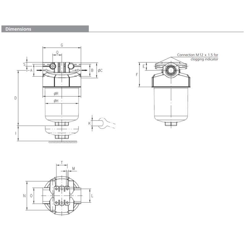 Filtr D170  D230, Rozmiar filtra: D2-G1.1/4"
