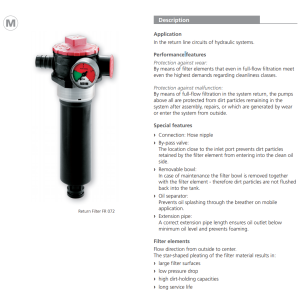 Filtr FR 043 FR 072, Rozmiar filtra: D2- 20,5 mm