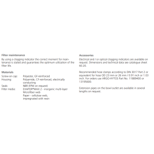 Filtr FR 043 FR 072, Rozmiar filtra: D2- 20,5 mm