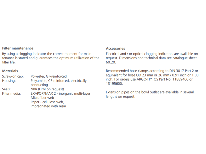 Filtr FR 043 FR 072, Rozmiar filtra: D2- 20,5 mm