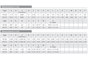 Filtr FR 043 FR 072, Rozmiar filtra: D2- 20,5 mm