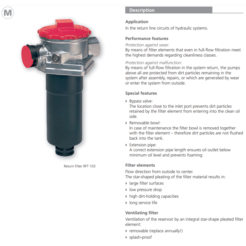Filtr RFT 103 RFT 143