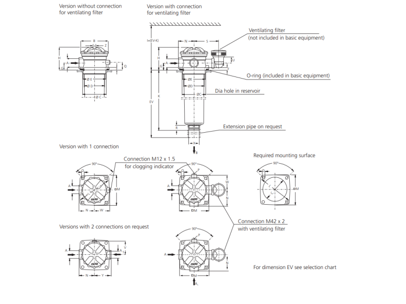 Filtr E212 E222, Rozmiar filtra: D2-G1.1/4"