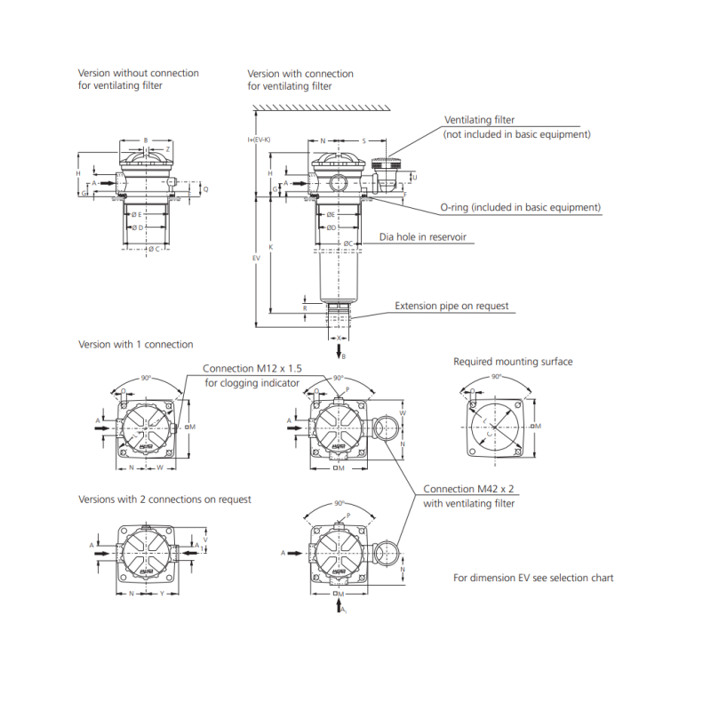 Filtr E212 E222, Rozmiar filtra: D2-G1.1/4"