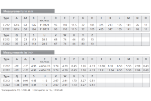Filtr E212 E222, Rozmiar filtra: D2-G1.1/4"