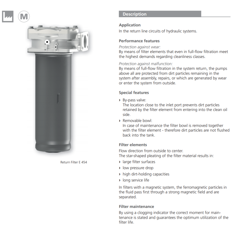Filtr E 444  E 454  E 464  E 644